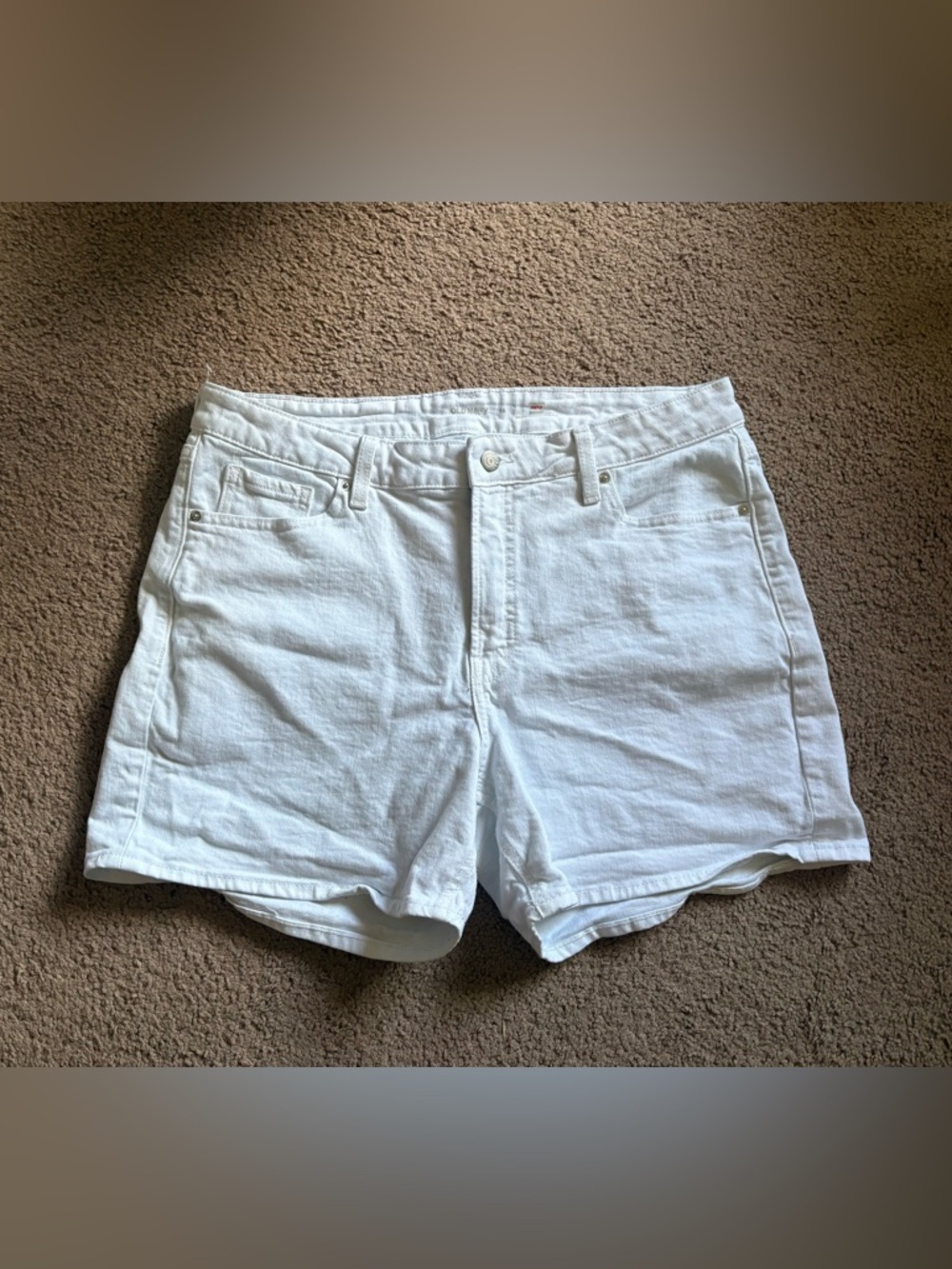 Old Navy White High-Rise Denim Shorts